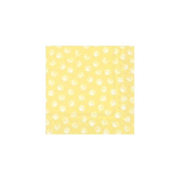 Ihr frokostservietter - Piggy Dots - Gul - 20 stk