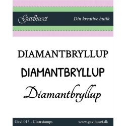 Gavlhusets Design - Stempel - Diamantbryllup