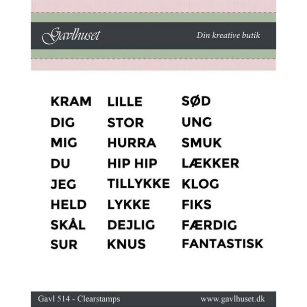 Gavlhusets Design - Stempel - Tekster 1