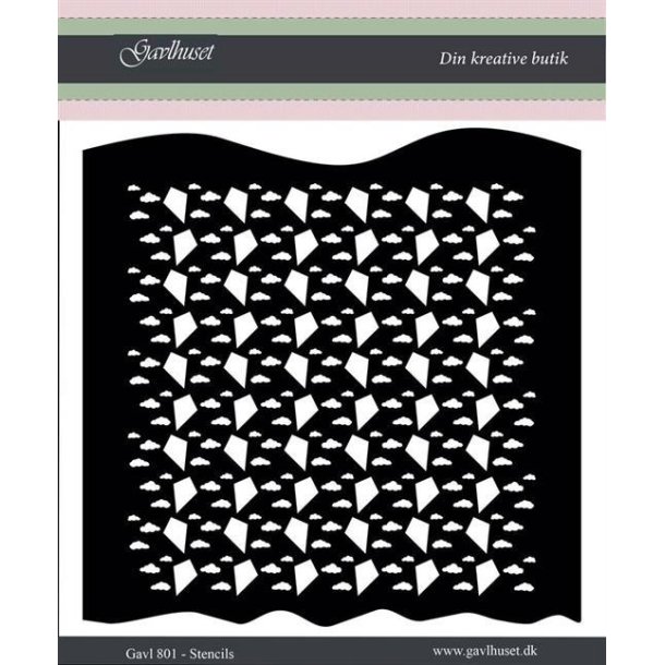 Gavlhusets Design - Stencil - Skyer og Drage