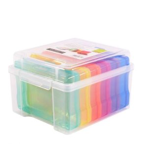 Vaessen - Colourful storage box with 6 cases / Kasse m. 6 farvede kasser