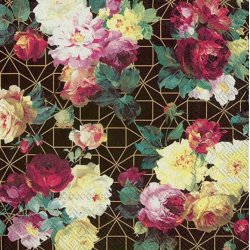 IHR - Frokostservietter - Vintage Rose Black Gold - 20 stk.