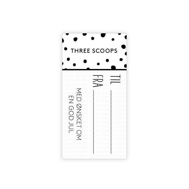 Three Scoops - Stempel - Til & fra tag-stempel - TSSL1134