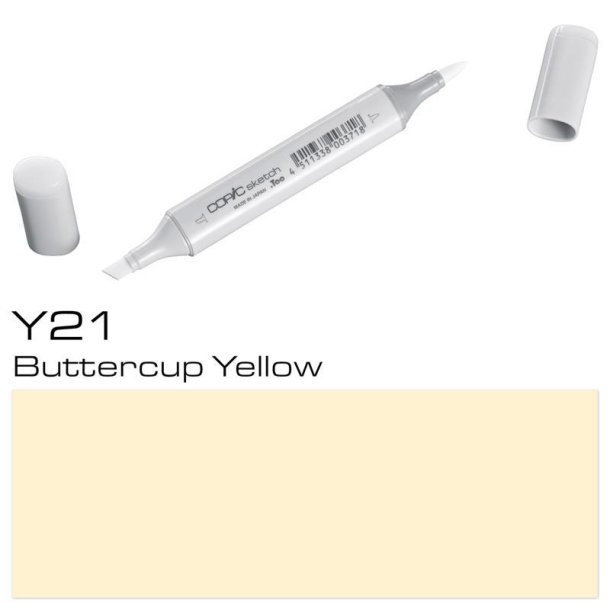 Copic Sketch - Y21 - Buttercup Yellow - Mængderabat, 10 stk. 550,- el. 25 stk. 1250,-