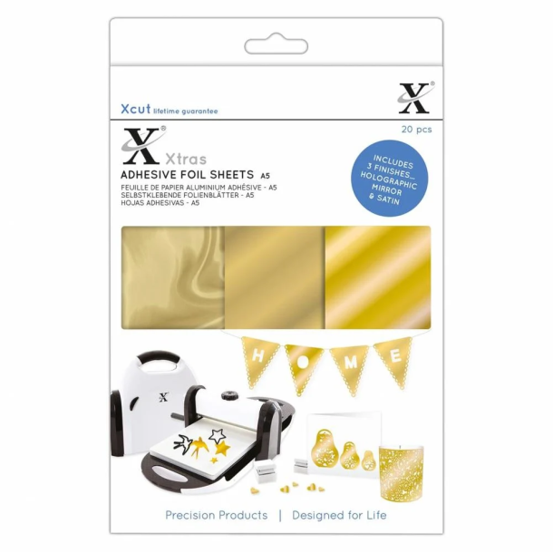 Xcut - Adhesive Foil Sheets A5 - Guld