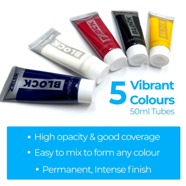 Zieler - Svrte til linoleumstryk - 5 farver - 50ml