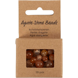 Agat stenperler - Lys brun