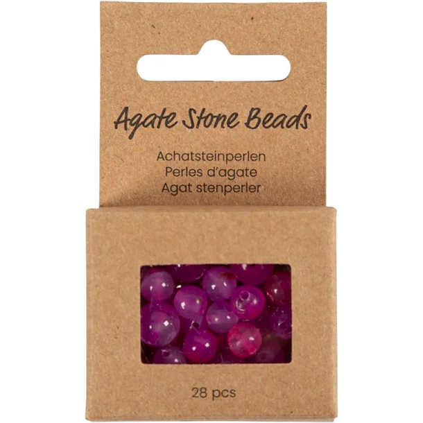 Agat stenperler - Pink