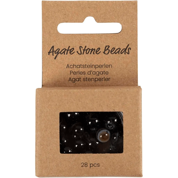 Agat stenperler - Sort