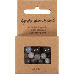 Agat stenperler - Transparent gr