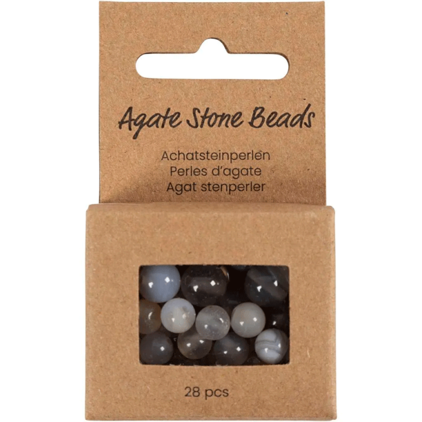 Agat stenperler - Transparent gr