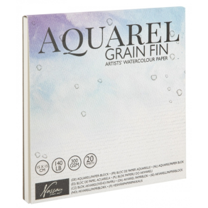 Akvarelblok - 15 x 15 cm - 20 ark - 300g