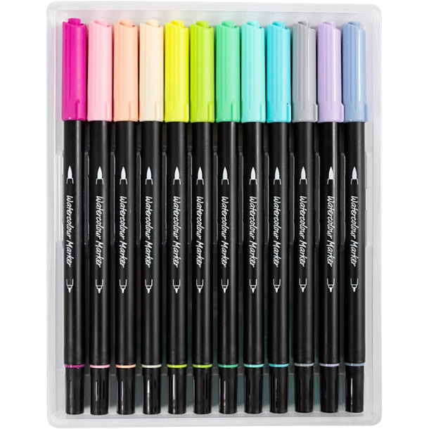 Akvareltuscher - Pastel - 12 stk