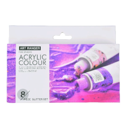 Art Ranger - Akrylmaling s�t - Glitter farver - 8 x 22 ml