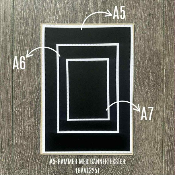 Gavlhusets Design - Die - A5-rammer med bannertekster