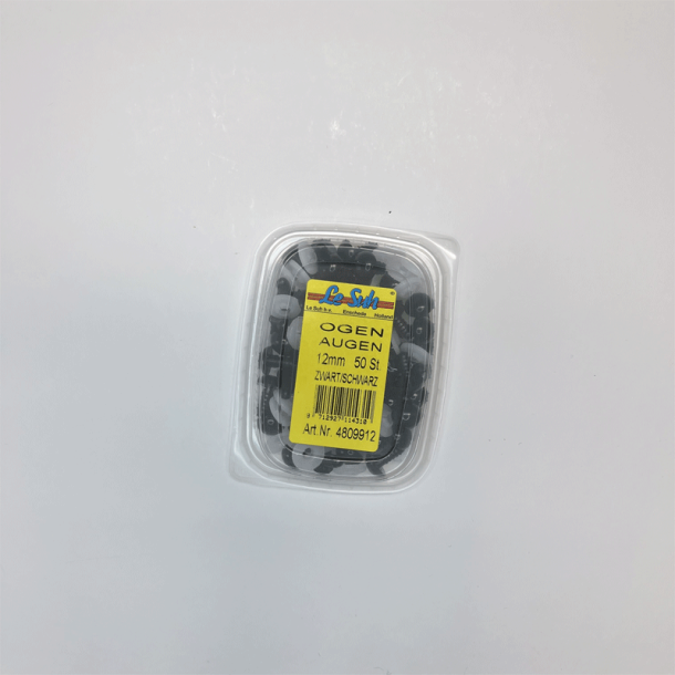 Bamse�jne m/sikkerhedsskive - 12 mm - Sort - 5 stk