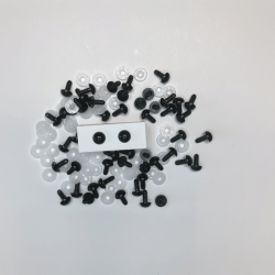 Bamse�jne m/sikkerhedsskive - 12 mm - Sort - 5 stk