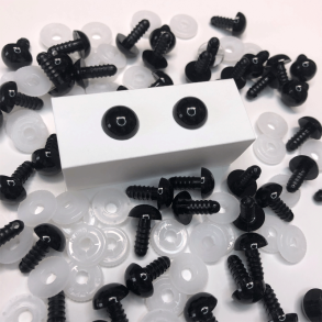 Bamse�jne m/sikkerhedsskive - 12 mm - Sort - 5 stk