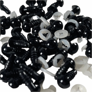 Bamse�jne m/sikkerhedsskive - 9 mm - Sort - 5 stk