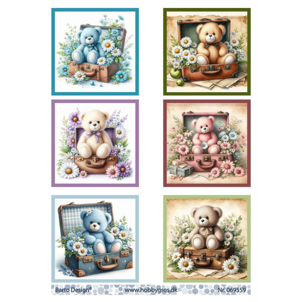 Barto Design - 3D ark - Bamser i kuffert