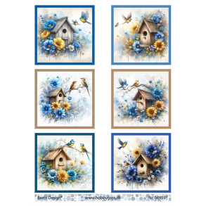 Barto Design - 3D ark - Fuglehuse - Bl� og gul