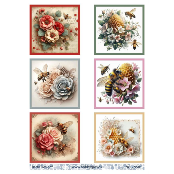Barto Design - 3D ark - Honningbier og blomster