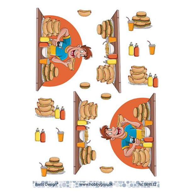 Barto Design - 3D ark  - Hotdog og burger spisning