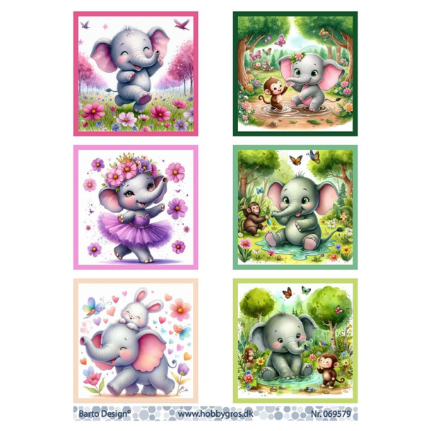 Barto Design - 3D ark - Nuttede elefanter