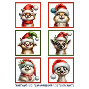 Barto Design - 3D ark - Nuttede dyr med nissehue