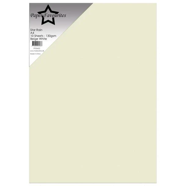 Paper Favourites - Star Rain - 130gr. - A4 - Beige White