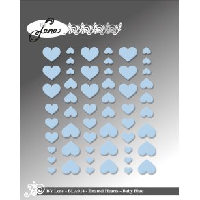 By Lene - Enamel Dots - Hjerter - Baby Blue