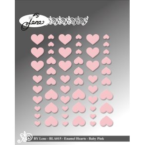 By Lene - Enamel Dots - Hjerter - Baby Pink