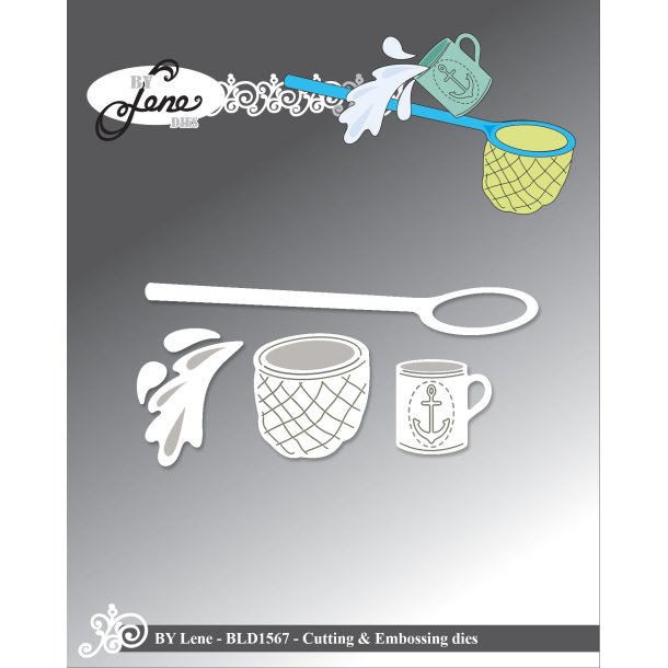 By Lene - Die - Cutting & Embossing die / Sailing Accessories #1 - Fiskenet -Krus