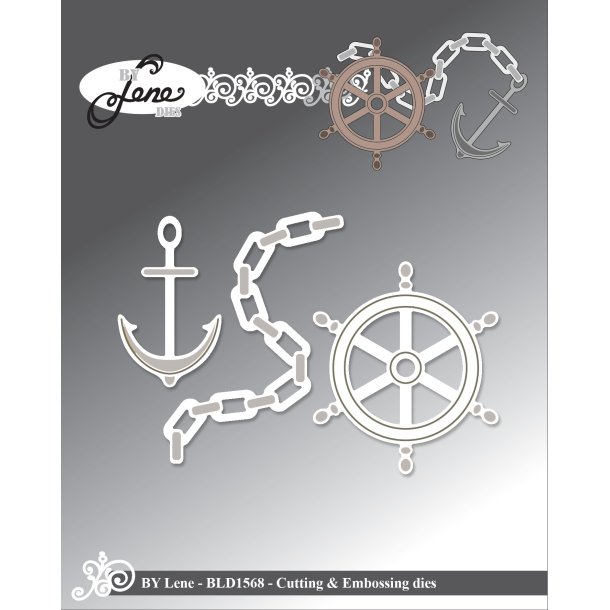 By Lene - Die - Cutting & Embossing die / Sailing Accessories #2 - Anker og ror