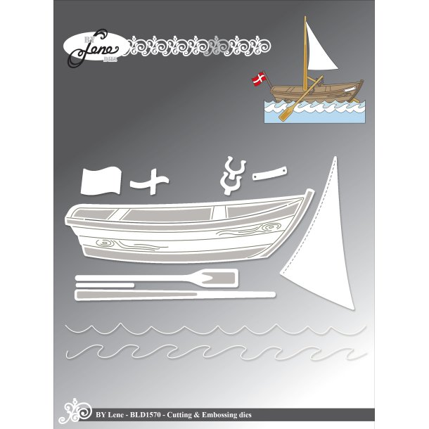 By Lene - Die - Cutting  Embossing die - Row-Boat - Sejlbd