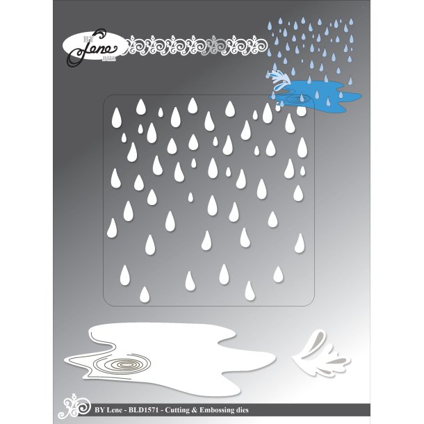 By Lene - Die - Cutting  Embossing die - Rain - Regndrber