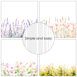 Simple and Basic - Blok 12'' - Floral borders / Blomsterkanter Vol. 2
