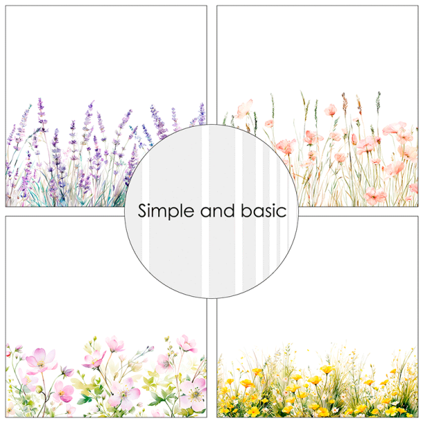 Simple and Basic - Blok 12'' - Floral borders / Blomsterkanter Vol. 2