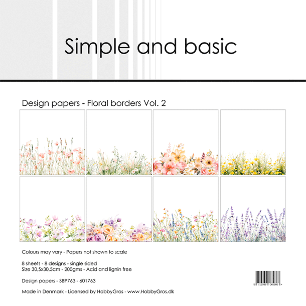 Simple and Basic - Blok 12'' - Floral borders / Blomsterkanter Vol. 2