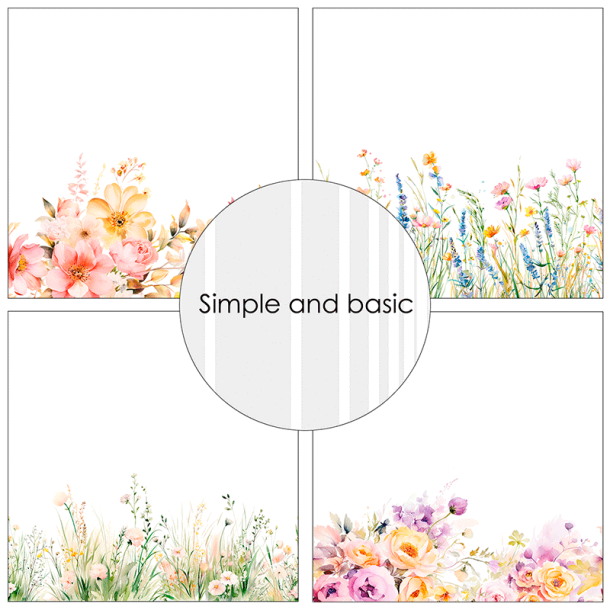 Simple and Basic - Blok 6'' - Floral borders / Blomsterkanter Vol. 2