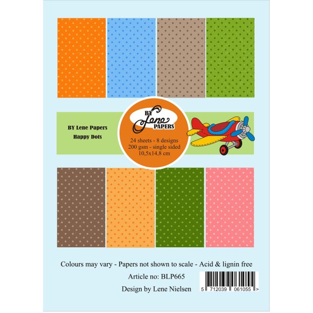 By Lene - Blok A6 - Happy Dots / Glade prikker
