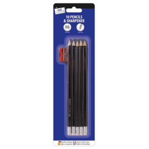 Blyanter - 10 stk - Inkl Blyantspidser