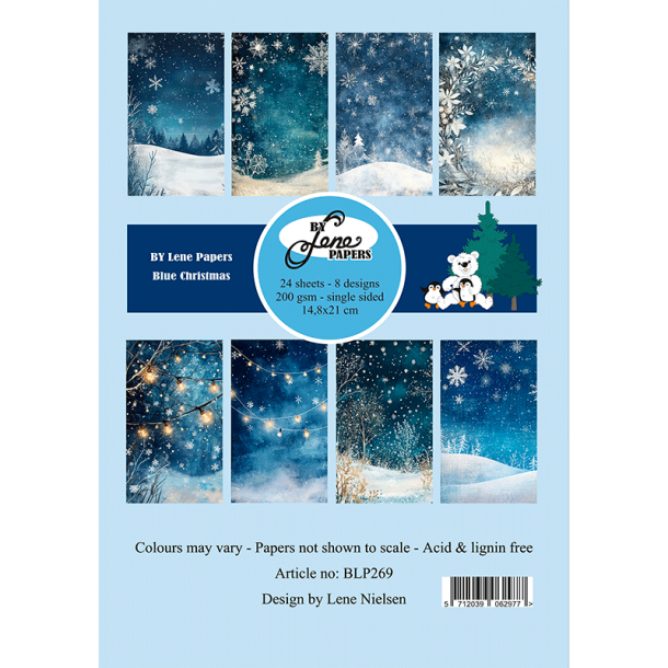 By Lene - Blok A5 - Blue Christmas / Bl jul