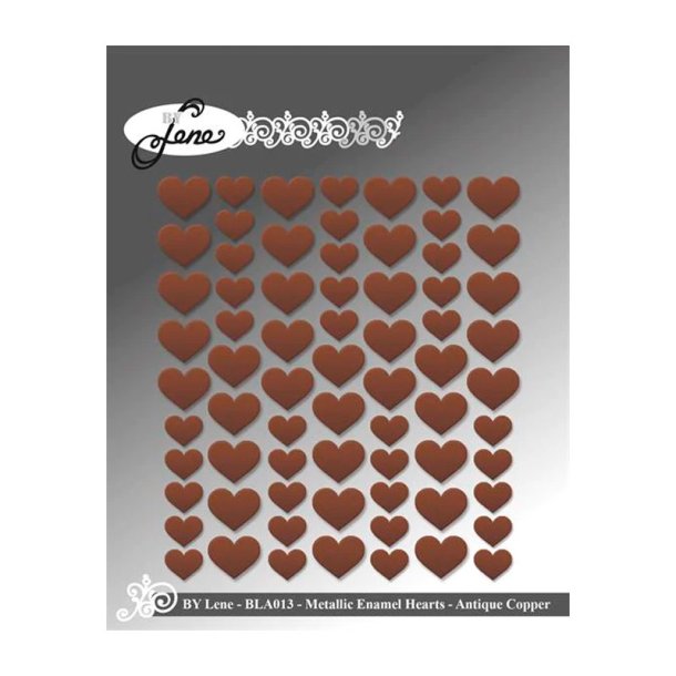 By Lene - Enamel Dots - Hjerter - Metallic Kobber