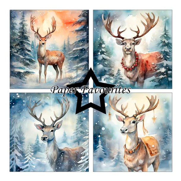 Paper Favourites - Blok 12" - Christmas Stag / Jule rdyr