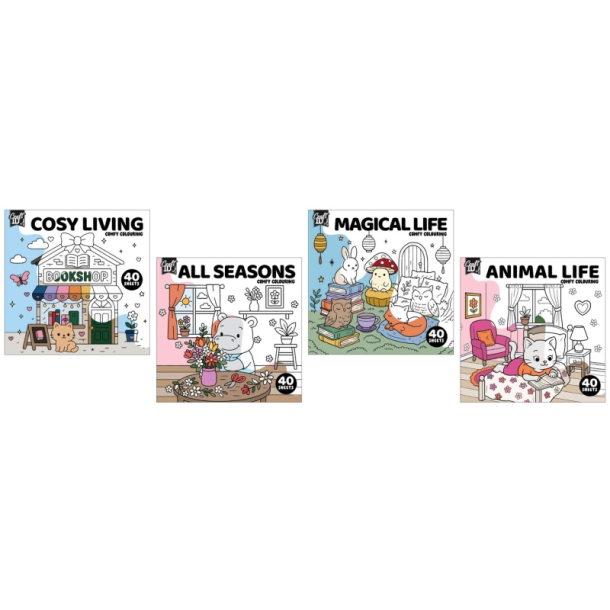 Cosy Malebog - 20 x 20 cm - 40 stider - Assorteret