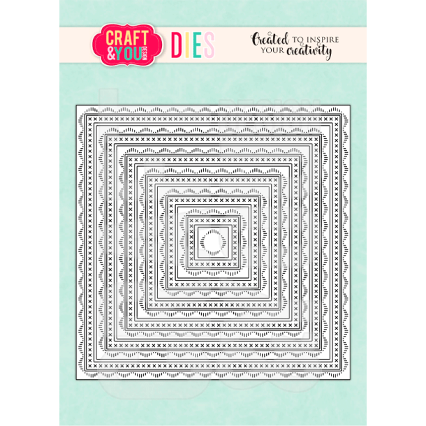 Craft & You - Die - Square Decorative Stiches / Kvadrater med dekorative sting