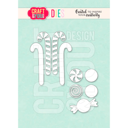Craft & You - Die - Candy Canes / Sukkerstokke