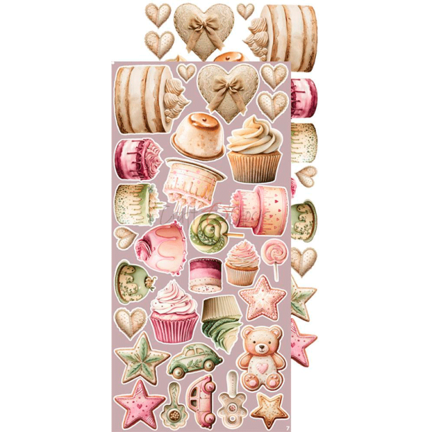 Craft O' Clock - Blok 15 x 30 cm - Baby Girl Universe / Pigebarn - Extra Set - Klippeark