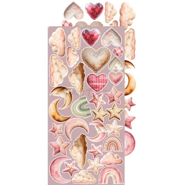 Craft O' Clock - Blok 15 x 30 cm - Baby Girl Universe / Pigebarn - Extra Set - Klippeark